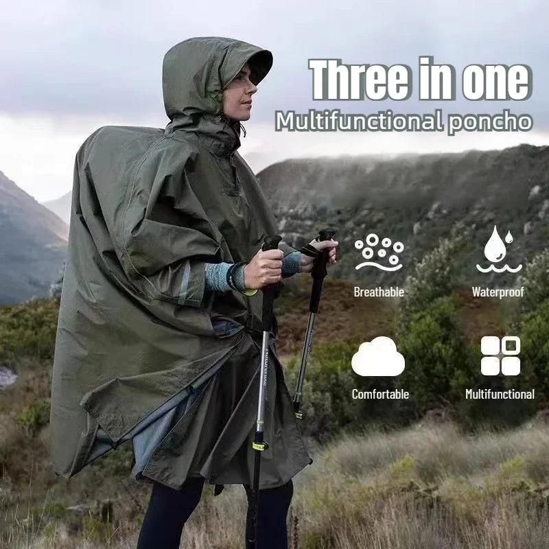 Capa de Chuva Impermeável para Adultos, Equipamento de Proteção contra Chuva para Mulheres e Homens
