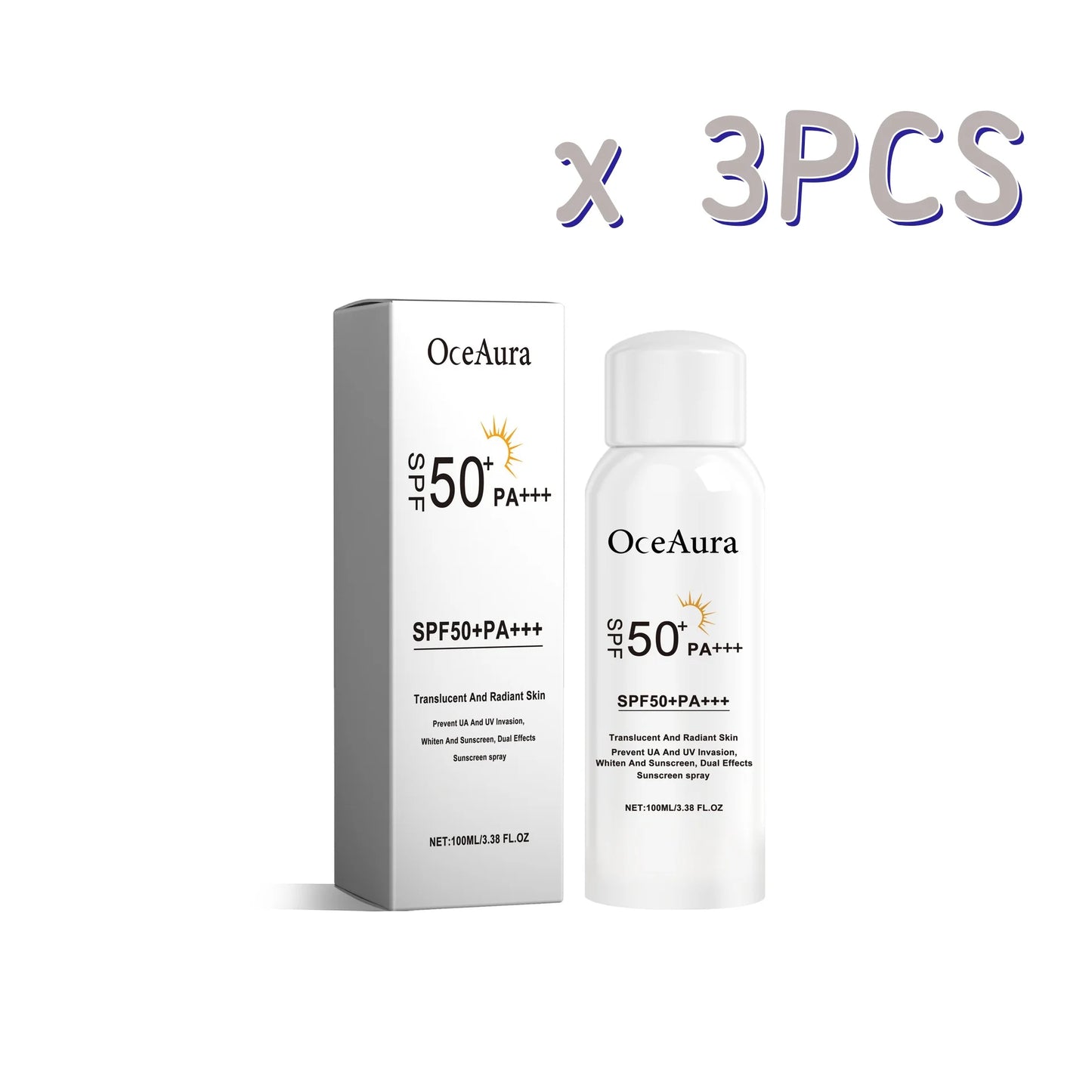 Spray Protetor Solar Facial — Hidratação Duradoura, À Prova d'Água e Suave para a Pele