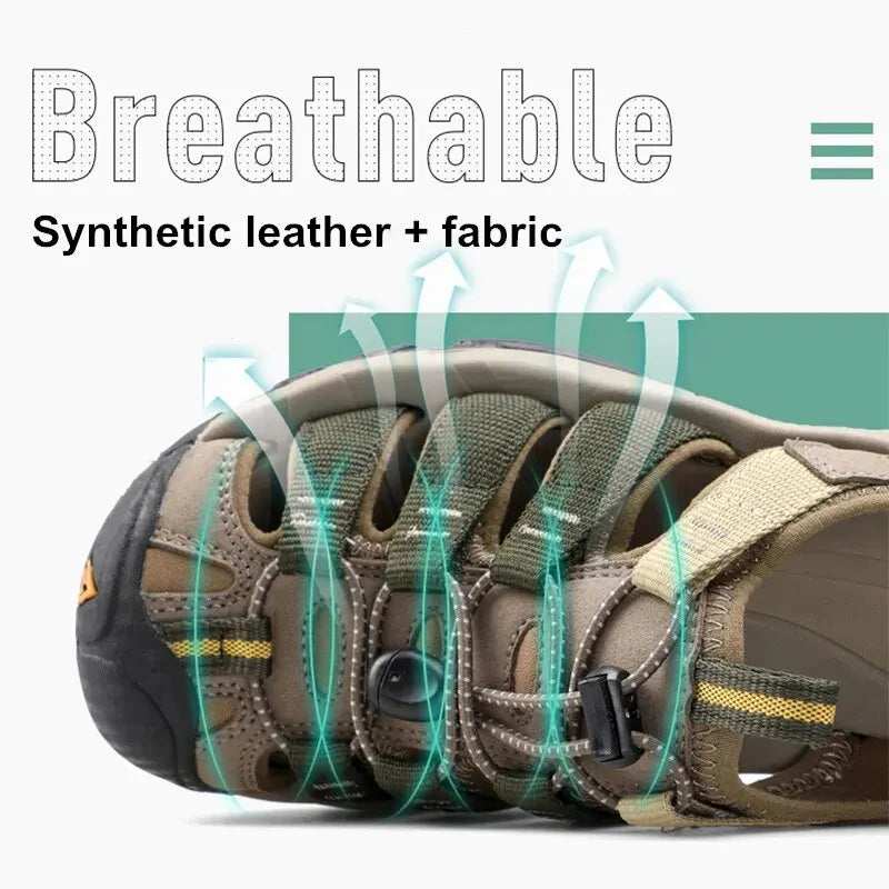 HUMTTO-Sandálias Outdoor Respiráveis para Homens, Sapatos de Caminhada, Sapatos de Água, Praia, Acampamento, Escalada, Aqua Sneaker, HT-710445A, Verão