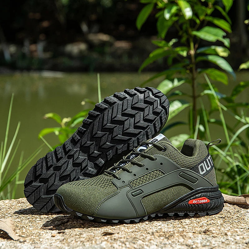 Sapatos de caminhada respiráveis masculinos sapatos esportivos ao ar livre botas de treinamento tático caminhadas e caça sapatos esportivos táticos