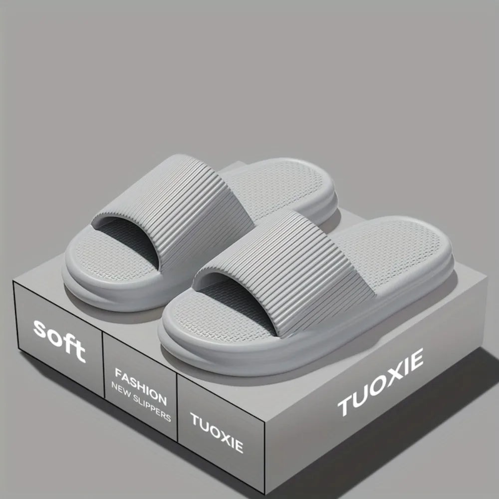 Men Summer Silent Slippers Indoor Home Bathroom Anti-Slip Soft EVA Sole Odor-Proof Sandals for Women Comfort Lightweight