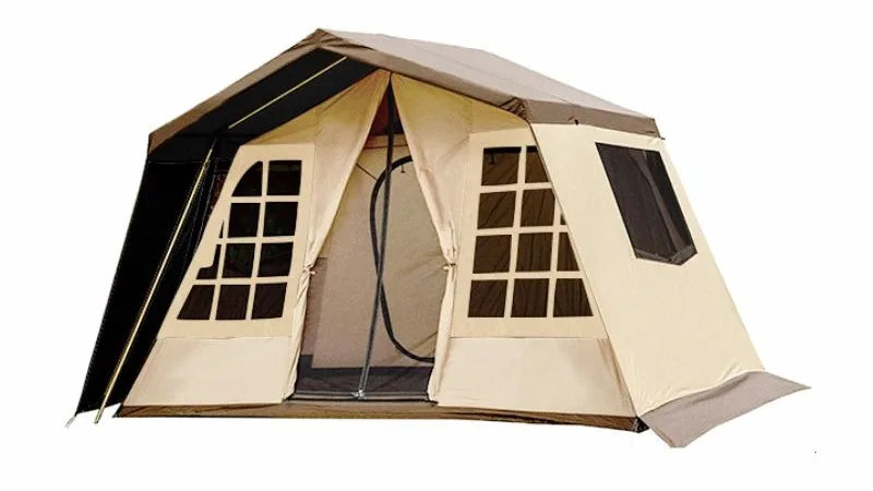 Exclusiva Tenda de Glamping Impermeável e Emocionante, Tenda de Lona para Acampamento ao Ar Livre e Aventura