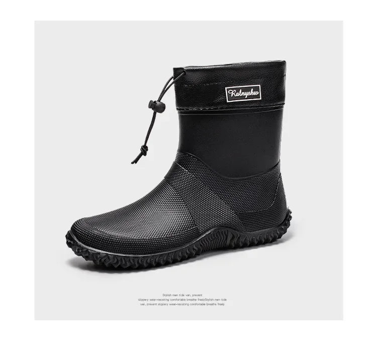 Botas de chuva curtas masculinas roupas de trabalho ao ar livre sapatos impermeáveis femininos de cano baixo leve antiderrapante botas de chuva de praia