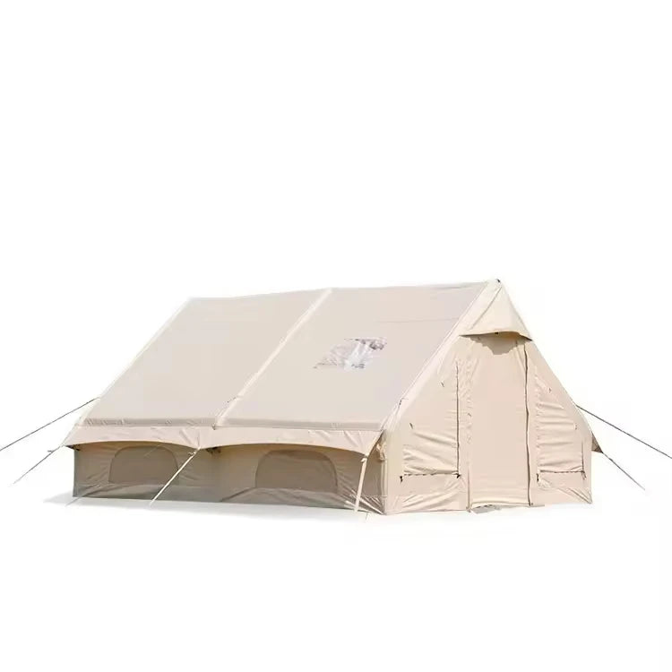 Barraca Inflável para Camping 4 Estações, Tenda de Algodão Expandida com Um Quarto para Eventos ao Ar Livre, Festas, RV e Glamping Familiar