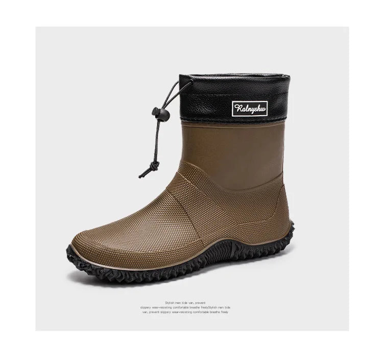 Botas de chuva curtas masculinas roupas de trabalho ao ar livre sapatos impermeáveis femininos de cano baixo leve antiderrapante botas de chuva de praia