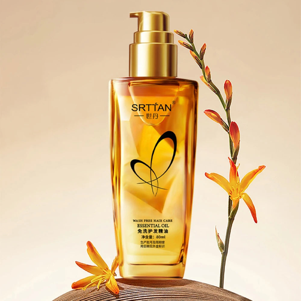 Sérum Capilar de Argan em Spray — Óleo Leve para Pontas Duplas, Cabelos Crespos e Ressecados