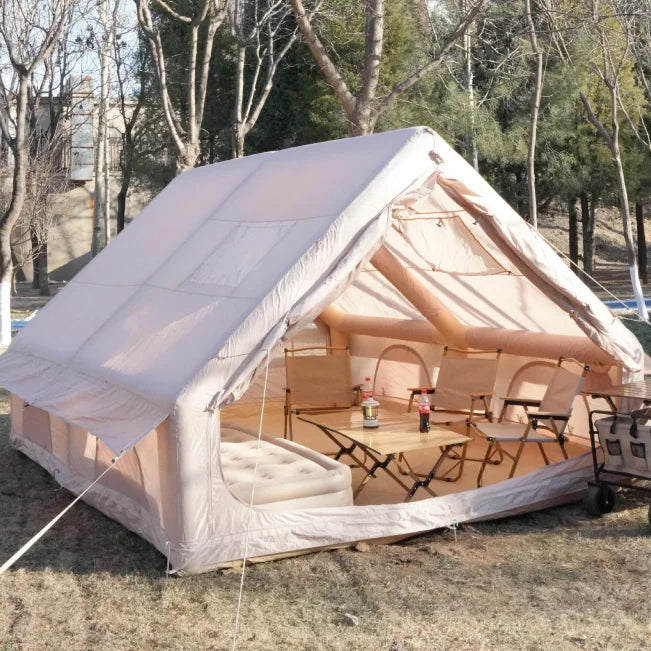 Airo: Barraca de Glamping Impermeável e à Prova de Vento (Índice 3000mm), Cáqui, Abertura Automática Rápida, 4 Estações, Cabana Oxford - Lançamento Quente!