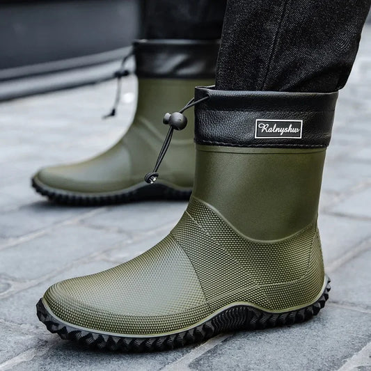 Botas de chuva curtas masculinas roupas de trabalho ao ar livre sapatos impermeáveis femininos de cano baixo leve antiderrapante botas de chuva de praia