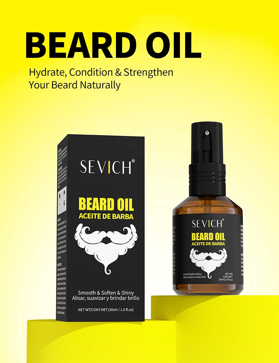 Kit de Óleo para Barba Masculino — Creme Hidratante, Cera e Óleo para Bigode Estiloso e Charmoso