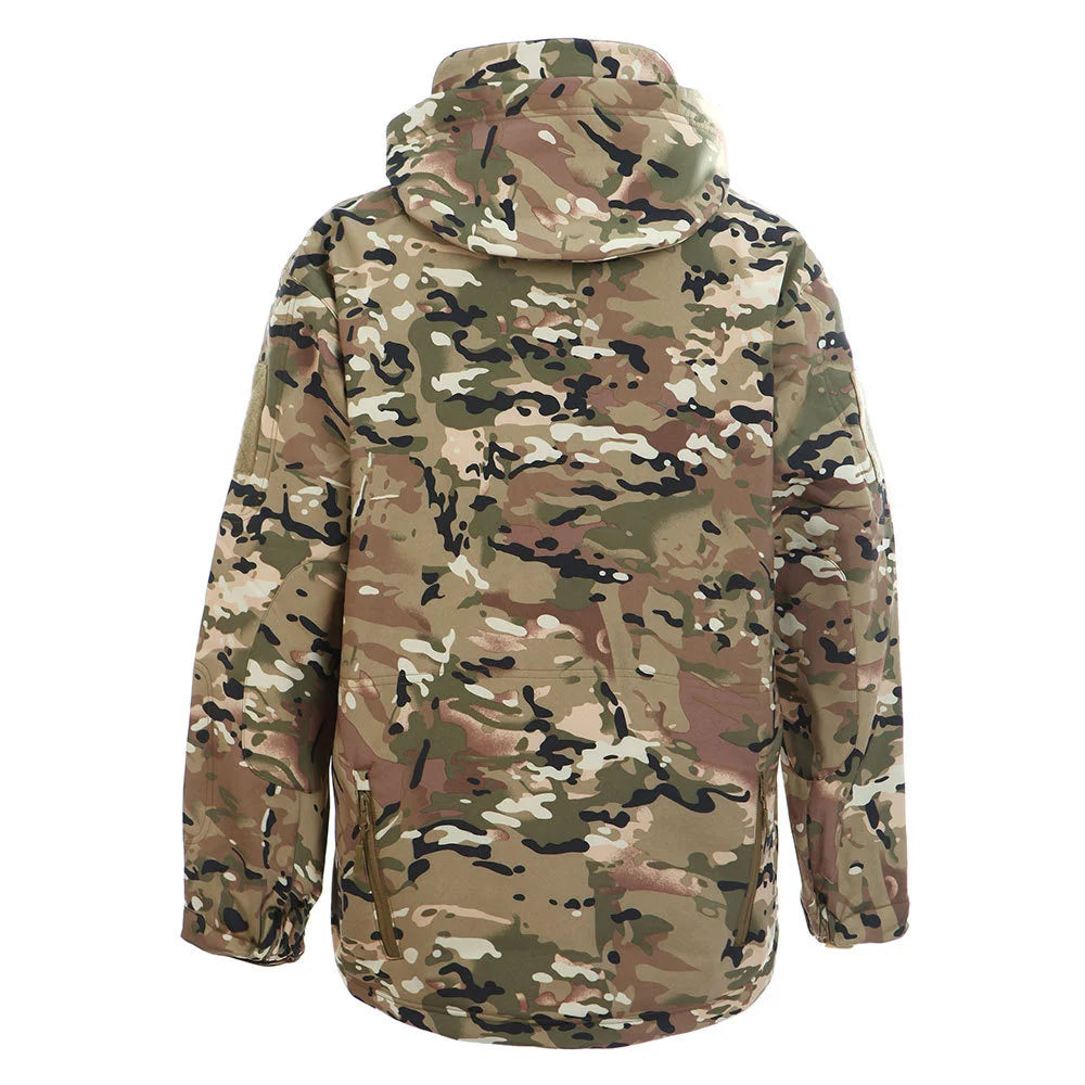 Outono inverno jaqueta de lã para homens casca macia tático impermeável casaco camuflado do exército airsoft roupas multicamadas blusões
