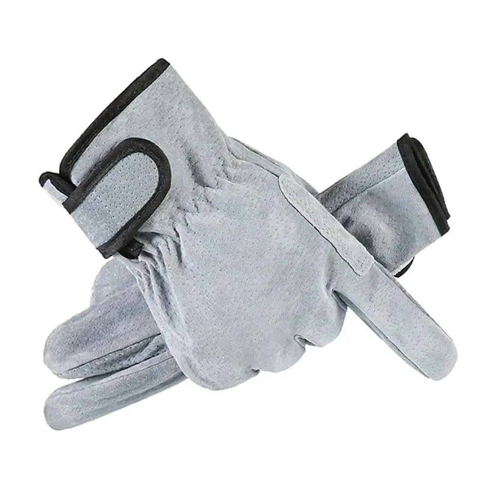 Luvas de Soldagem em Couro, Resistentes ao Fogo e ao Calor, Luvas de Trabalho Anti-Corte para o Local de Trabalho, Lareira, Forno e Soldador