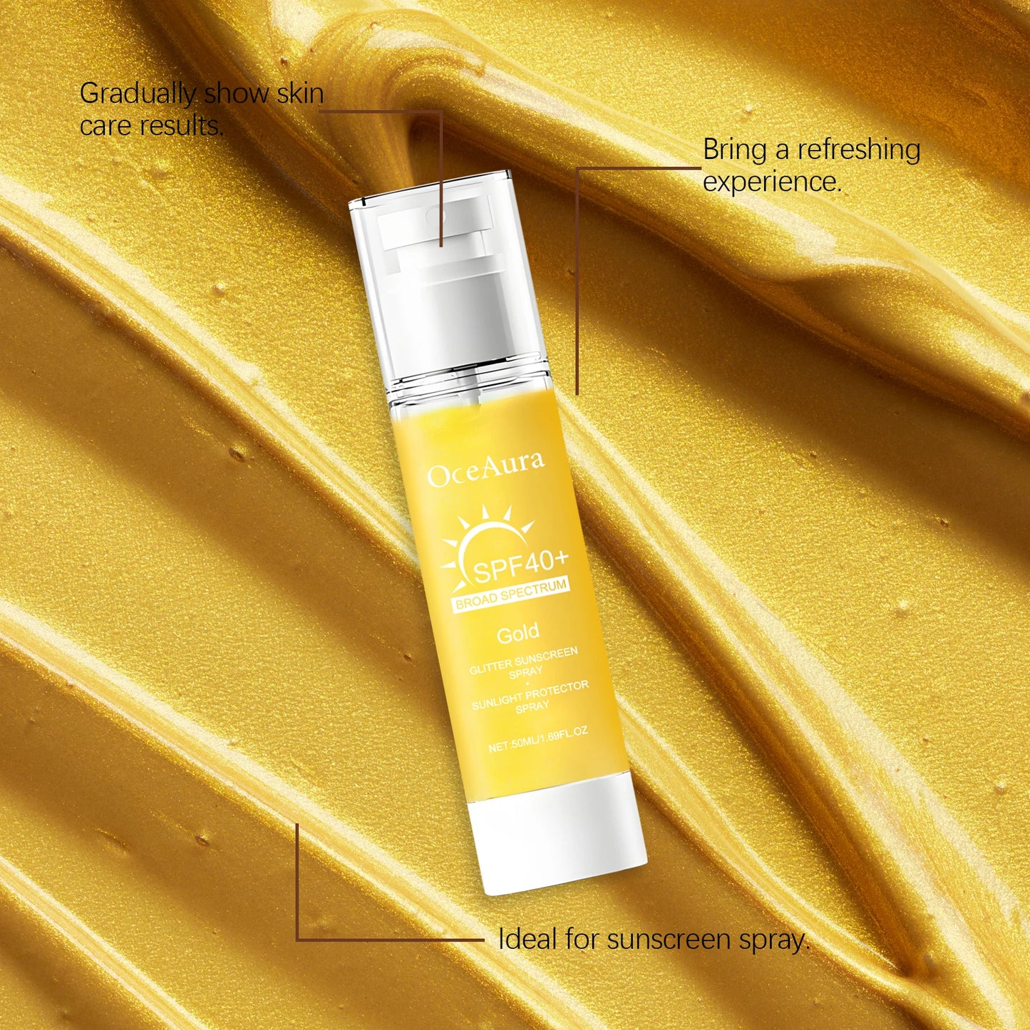 Protetor Solar Facial em Spray SPF 40+ — Leve, Não Oleoso, Antioxidante e Hidratante