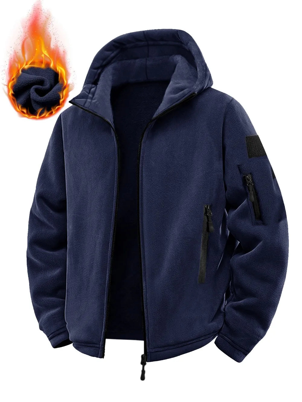 Jaqueta tática masculina outono inverno engrossado quente com capuz casacos esportes ao ar livre completo zip up hoodies caminhadas outwear