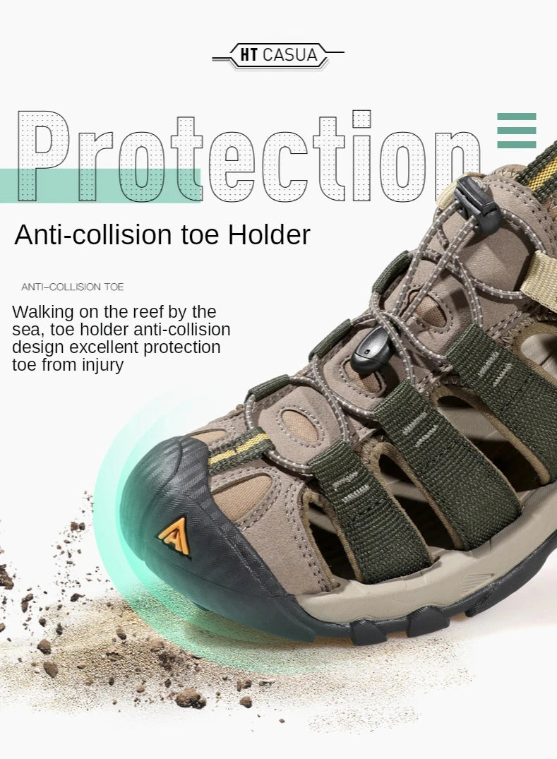 HUMTTO-Sandálias Outdoor Respiráveis para Homens, Sapatos de Caminhada, Sapatos de Água, Praia, Acampamento, Escalada, Aqua Sneaker, HT-710445A, Verão