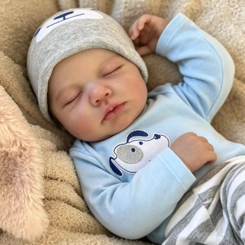 BZDOLL 48cm Lifelike Reborn Baby Doll 19 Inch Realistic 3D Skin Visible Veins Handmade Vinyl Limbs Cloth Body Newborn Toy Gift