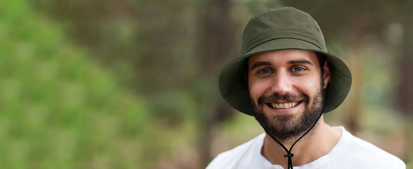 Chapéu de balde impermeável para homens e mulheres, chapéu de sol Boonie aba larga, chapéu dobrável para pesca na praia, UPF 50 Plus