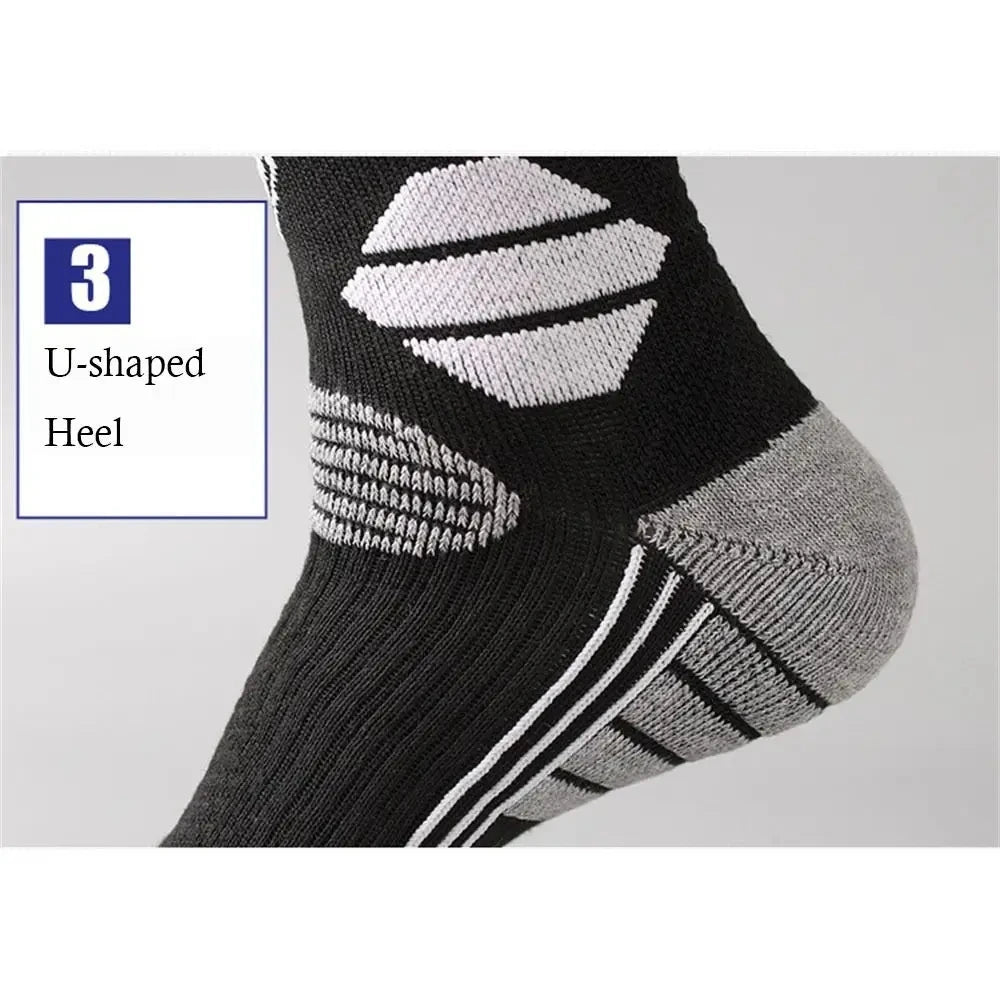 1 par de meias de esqui de lã merino para mulheres homens térmicas inverno quente grosso joelho meias altas para esqui snowboard