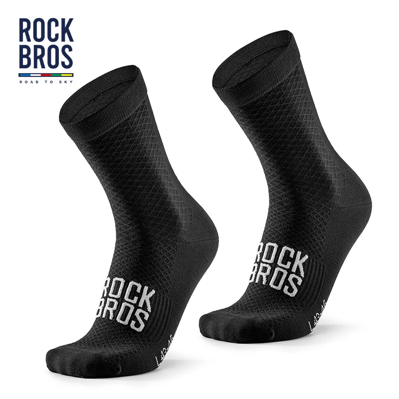 Meias esportivas ROCKBROS ROAD TO SKY, respiráveis, para ciclismo de estrada e MTB, alta elasticidade, absorção de impacto, um par de meias para bicicleta