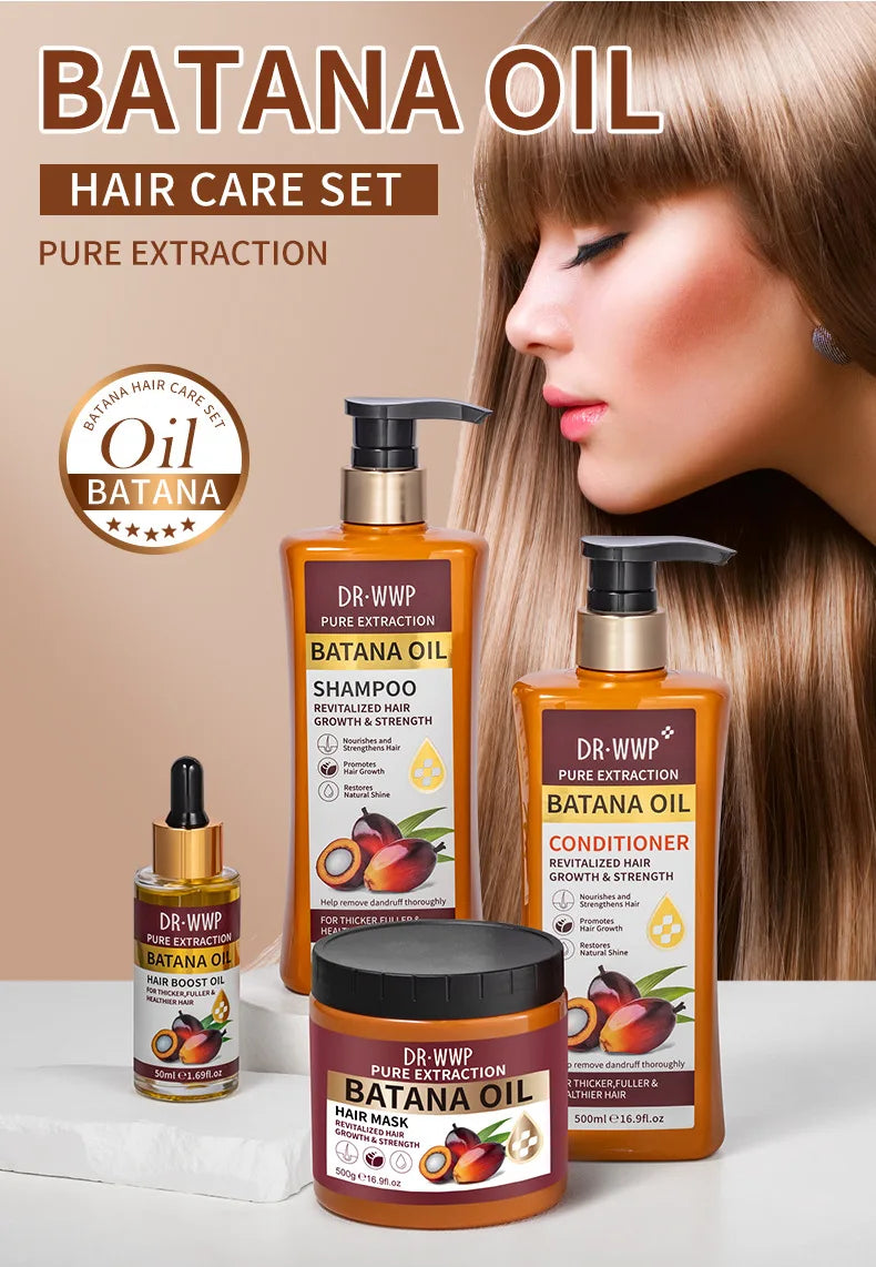 Kit Shampoo e Condicionador Batana Oil 500ml — Hidratante, Suavizante e Anti-Frizz para Cabelos