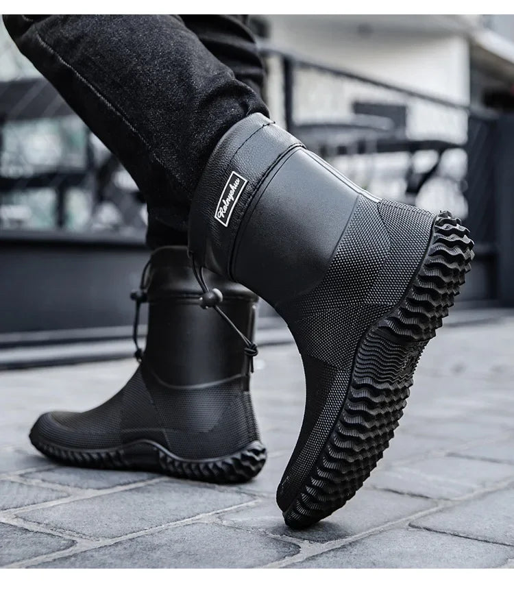 Botas de chuva curtas masculinas roupas de trabalho ao ar livre sapatos impermeáveis femininos de cano baixo leve antiderrapante botas de chuva de praia