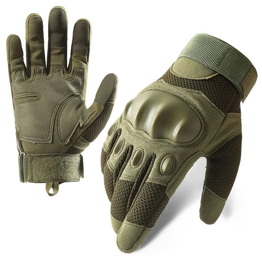 Luvas Táticas Resistentes com Touch Screen — Dedo Completo para Moto, Camping, Trilha e Fitness