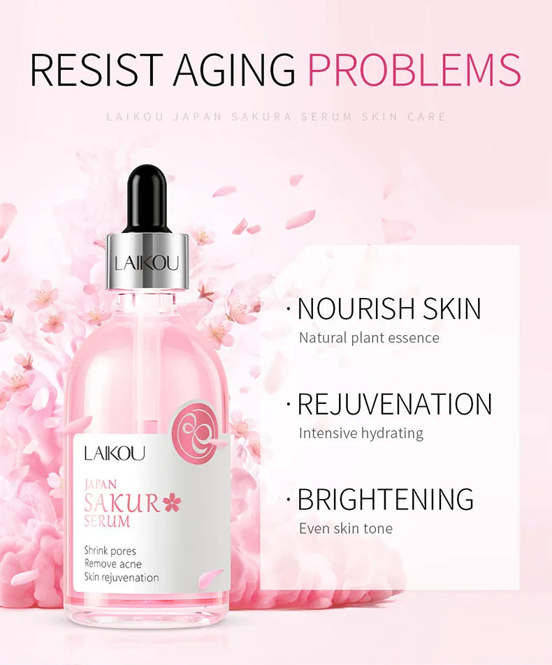 Sérum Facial Sakura com Vitamina C — 100ml Iluminador, Firmador e Hidratante para Pele Radiante