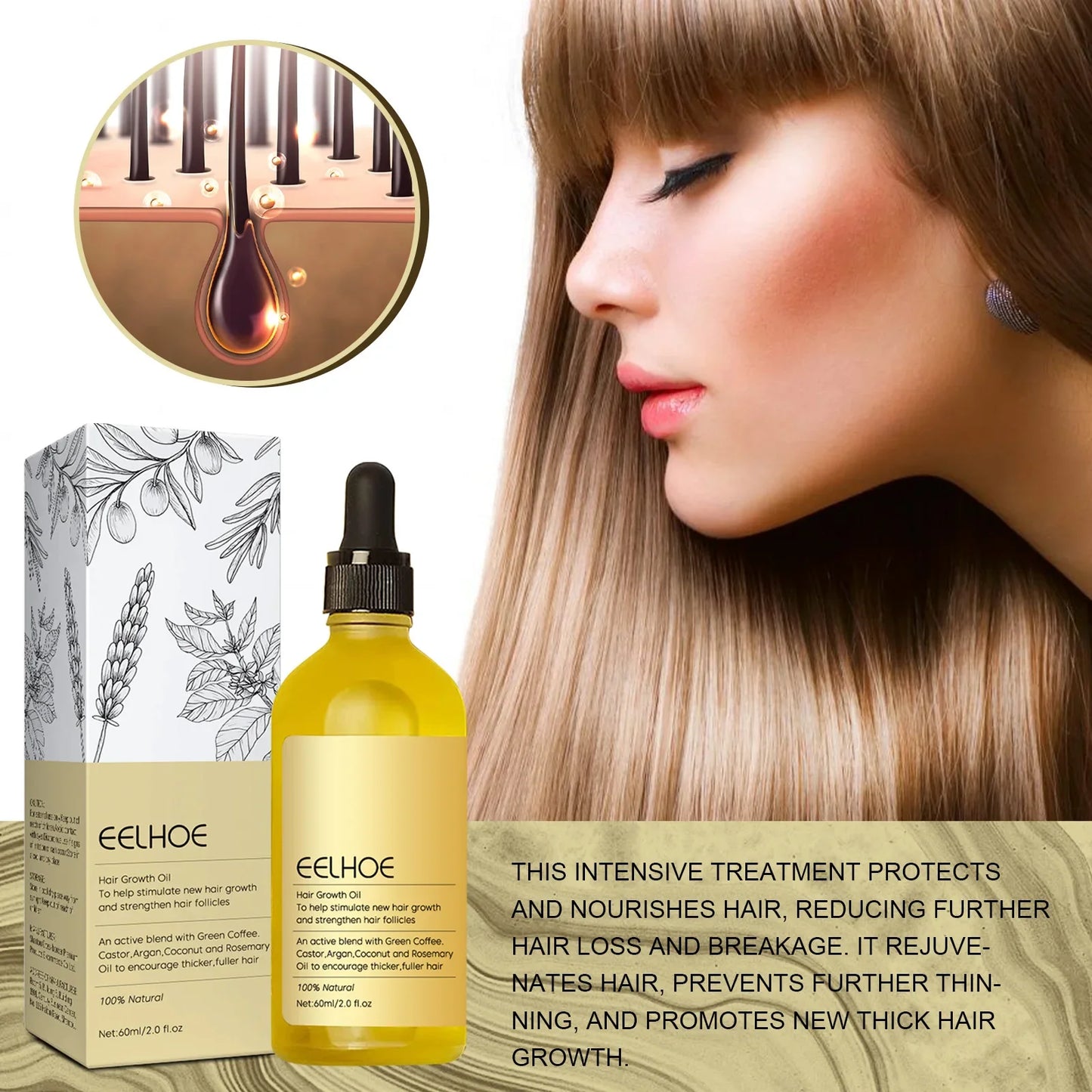 Sérum Anti-Queda Capilar — Nutre, Hidrata e Repara o Couro Cabeludo com Óleo Essencial Natural