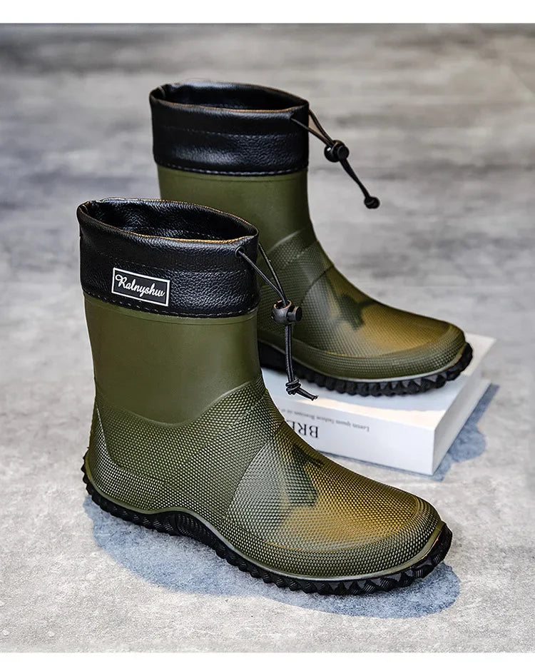 Botas de chuva curtas masculinas roupas de trabalho ao ar livre sapatos impermeáveis femininos de cano baixo leve antiderrapante botas de chuva de praia