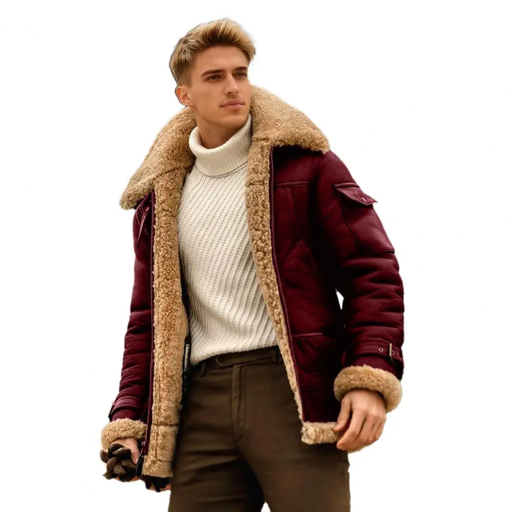 Jaqueta de Lã Vintage Masculina Quentinha — Estilo Casual e Conforto para o Inverno