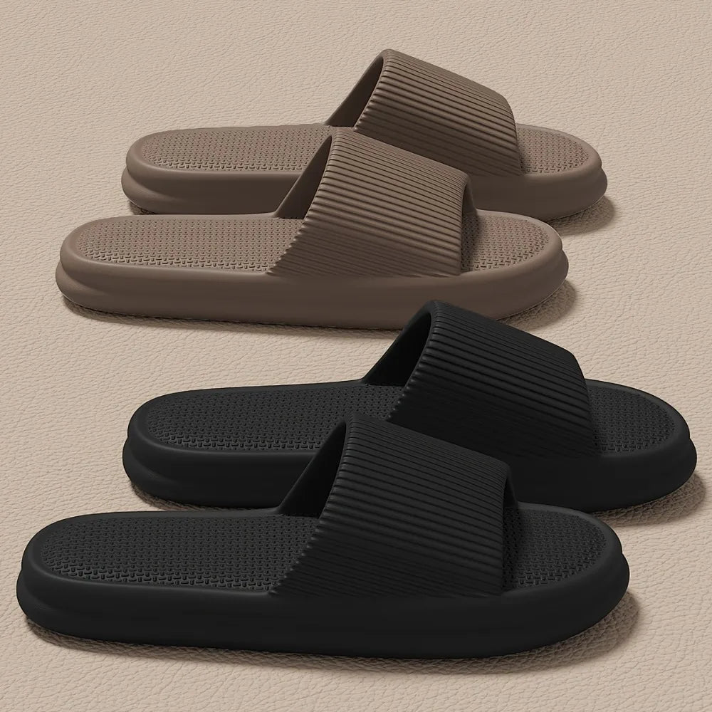 Men Summer Silent Slippers Indoor Home Bathroom Anti-Slip Soft EVA Sole Odor-Proof Sandals for Women Comfort Lightweight