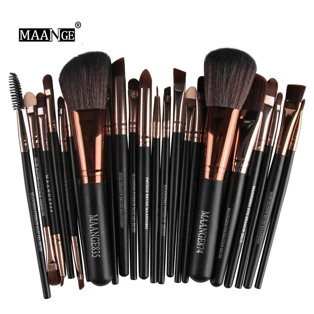 Kit de Pincéis de Maquiagem Profissionais — 3, 13 ou 22 Peças para Sombra, Delineador e Cosméticos