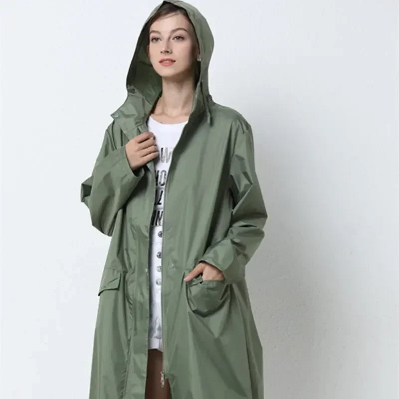 Waterproof Windproof Hooded Light Raincoat for Women and Men, Ponchos Jacket Cloak for Tourist Outdoor Hiking