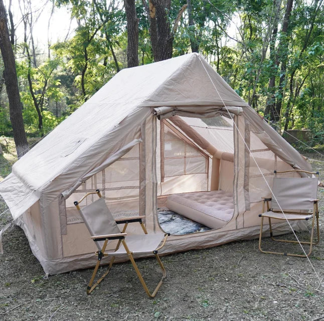 Airo: Barraca de Glamping Impermeável e à Prova de Vento (Índice 3000mm), Cáqui, Abertura Automática Rápida, 4 Estações, Cabana Oxford - Lançamento Quente!