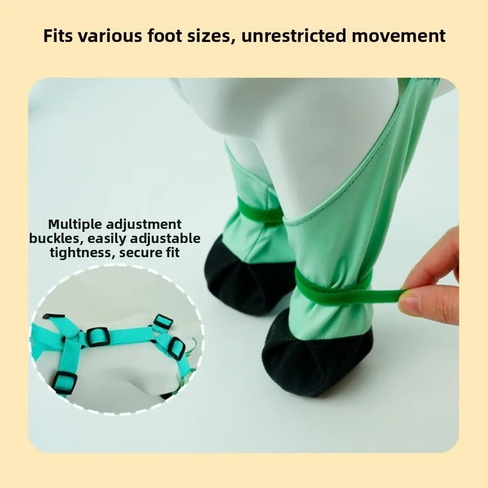 Botas de Chuva Impermeáveis para Cães, Protetor de Patas Ajustável e à Prova de Sujeira, Respirável, com Alça Auxiliar Antiderrapante para Dias Chuvosos