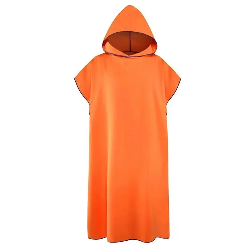 Toalha de Banho de Microfibra com Capuz para Adultos, Toalha de Praia de Secagem Rápida e Absorvente, Robe Vestível com Mangas