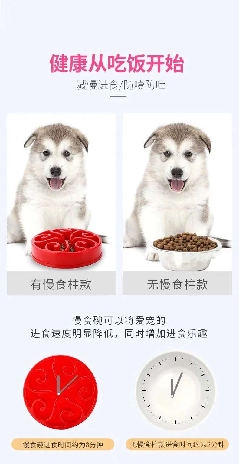 Tigela de Alimentação Lenta para Cães — Antiderrapante, Anti-Gulpe, Ecológica em 10 Cores