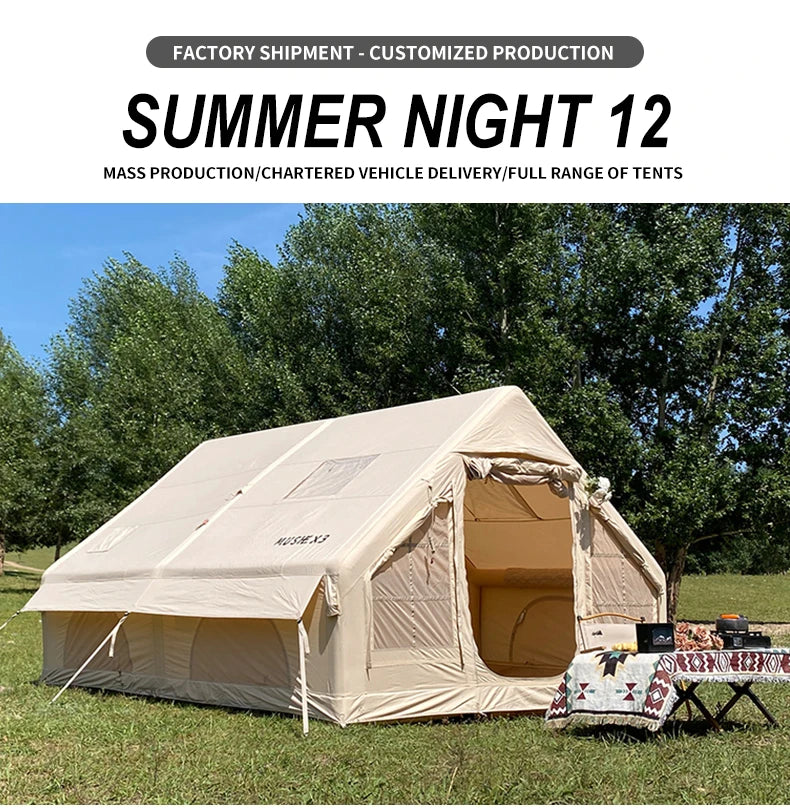 Barraca de Camping em Lona - Barraca de Algodão Impermeável, Respirável, Resistente para Camping em Família e Glamping ao Ar Livre.