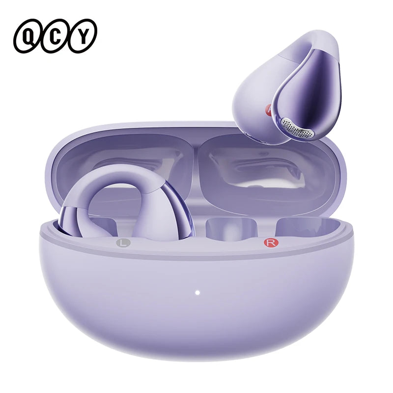 Fones de Ouvido Sem Fio QCY Crossky C30 — Bluetooth 5.4, Clip para Ouvido, 25h de Bateria, IPX4