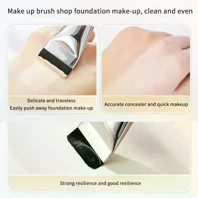 Kit de Ferramentas de Maquiagem 1 a 4 Peças — Pincel para Base, Esponja e Paleta de Creme Portátil