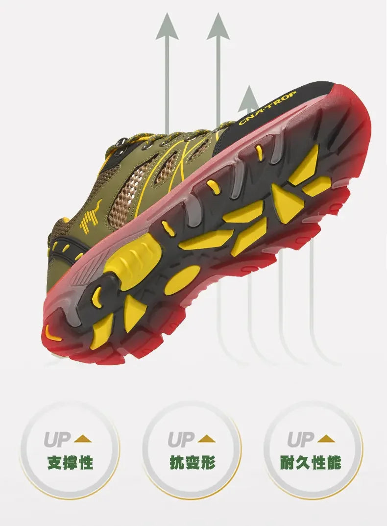 Sapatos de caminhada masculinos malha respirável esportes único sapatos verão ao ar livre resistente ao desgaste caminhadas e caça sapatos esportivos táticos
