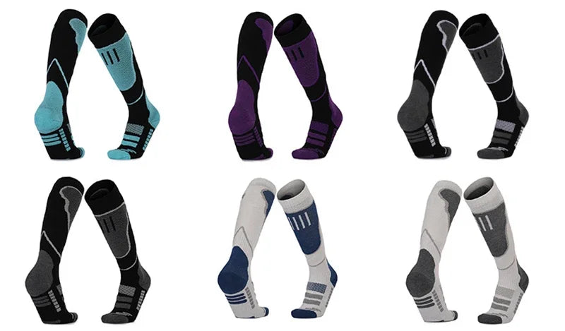 1 par de meias térmicas de lã merino das mulheres dos homens inverno longo quente meias de compressão para esqui caminhadas snowboard escalada esportes meias