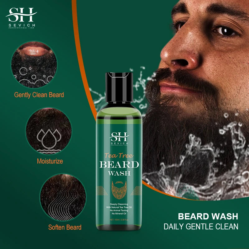 Kit de Crescimento de Barba com Árvore de Chá — Óleo Nutritivo, Hidratante e Anti-Queda Capilar