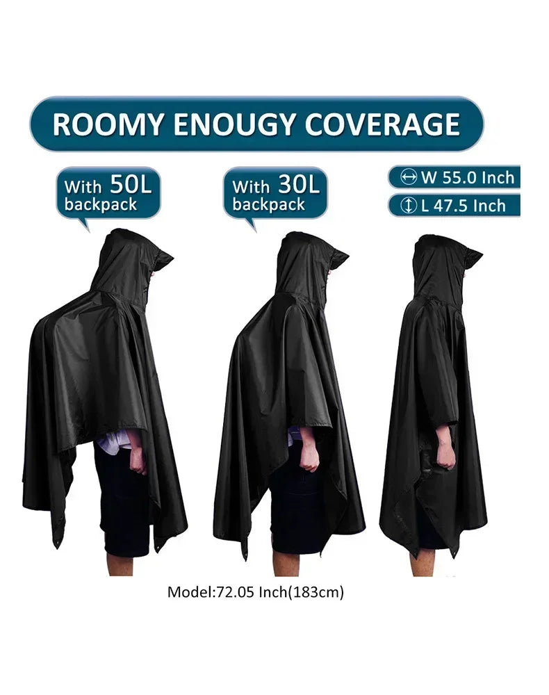 Capa de Chuva Impermeável para Adultos, Equipamento de Proteção contra Chuva para Mulheres e Homens
