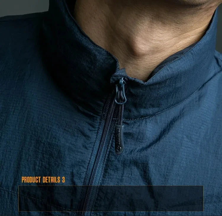 Jaqueta tática leve à prova d'água masculina, verão respirável, fina, com capuz, capa de chuva, caça, portátil, corta-vento, jaquetas de pele