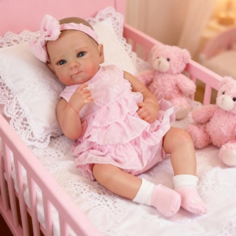 Boneca bebê realista, com rosto adorável, vida boneca para crianças, jogo interativo seguro e fácil limpeza