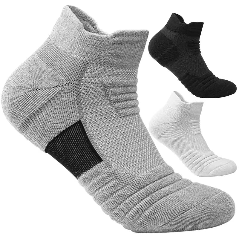 3 pares de meias atléticas de malha respirável Terry acolchoadas, gerenciamento de umidade e duráveis, reduz o pé para corrida, caminhadas e esportes