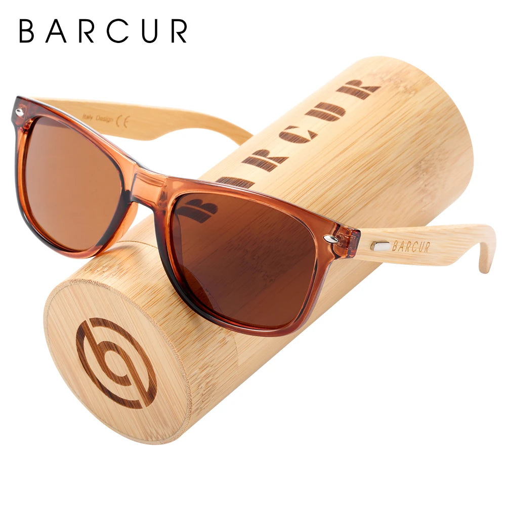 Óculos de Sol Barcur Bambu Polarizado Elegante — Proteção UV400 para Homens e Mulheres