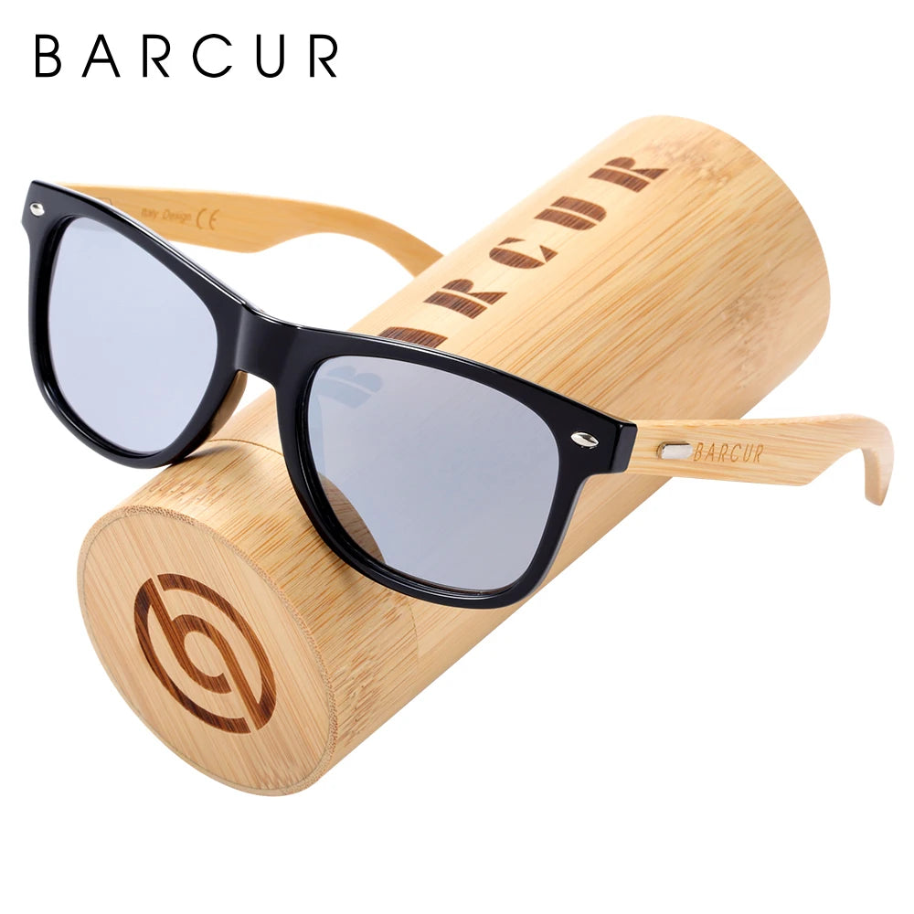 Óculos de Sol Barcur Bambu Polarizado Elegante — Proteção UV400 para Homens e Mulheres