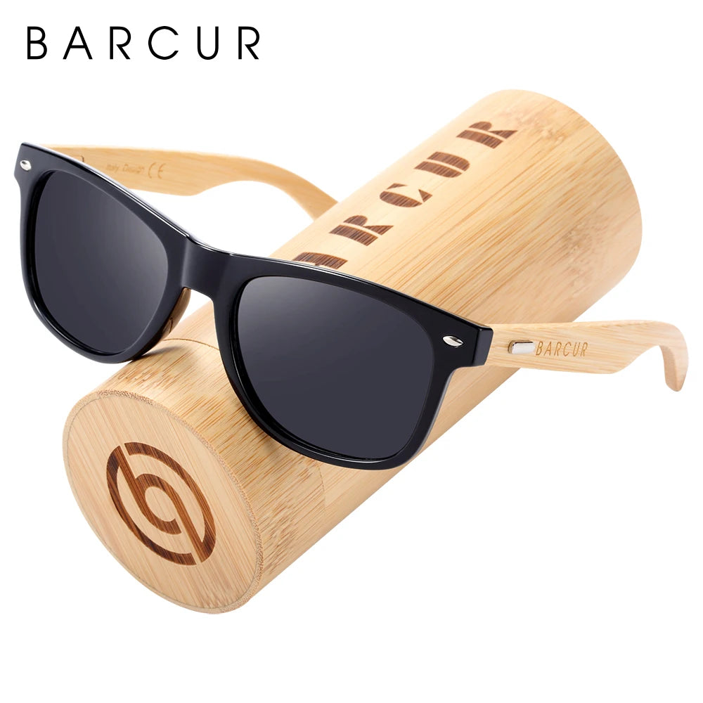 Óculos de Sol Barcur Bambu Polarizado Elegante — Proteção UV400 para Homens e Mulheres