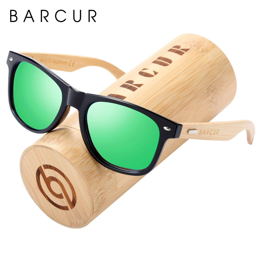 Óculos de Sol Barcur Bambu Polarizado Elegante — Proteção UV400 para Homens e Mulheres